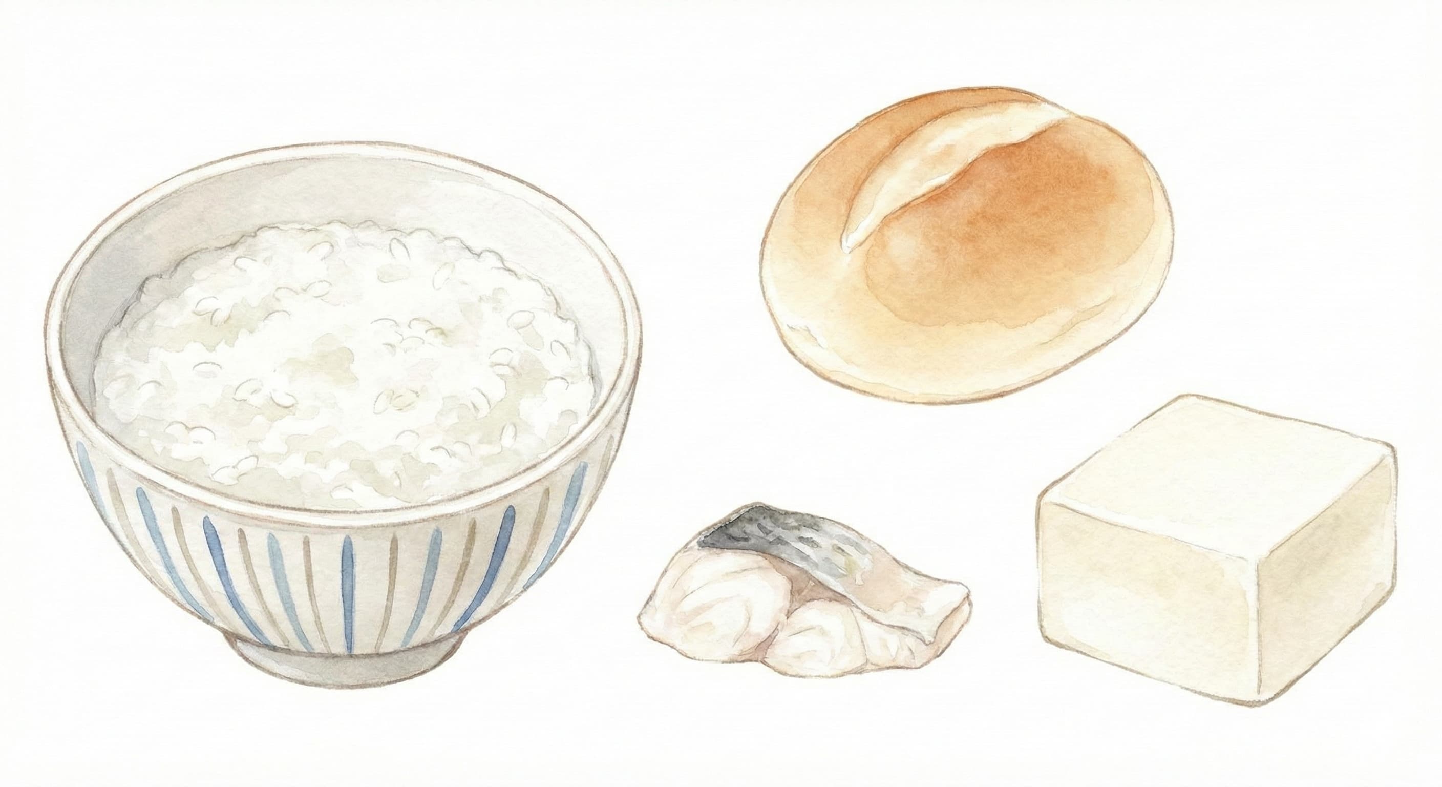 横須賀の石橋クリニックにおける胃カメラ前に食べて良いもののイラスト